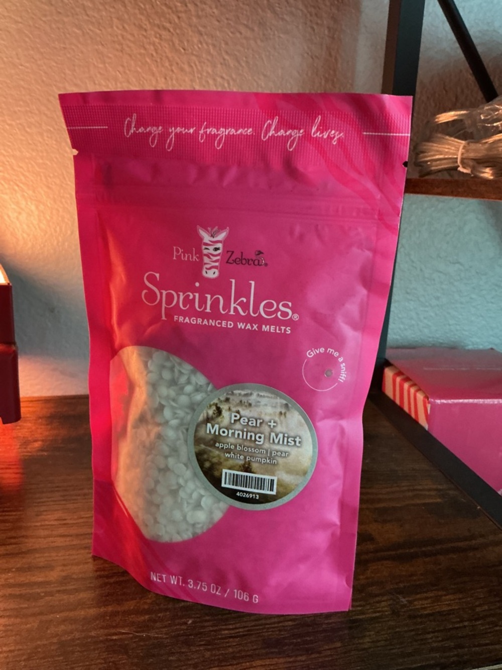 Pear + Morning Mist Pink Zebra Wax Melts